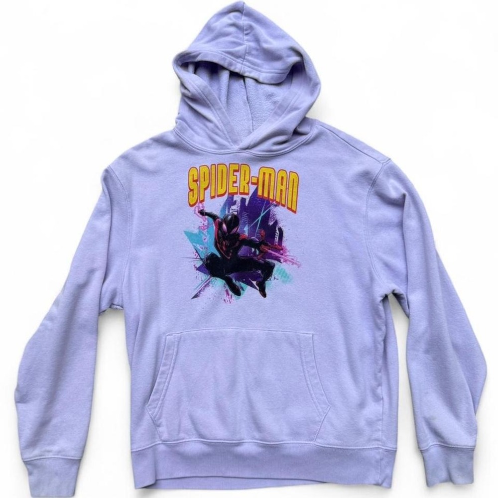 Marvel Spider-Man Miles Morales Hoodie Size Medium‎ Purple